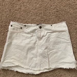 White cut off jean skirt